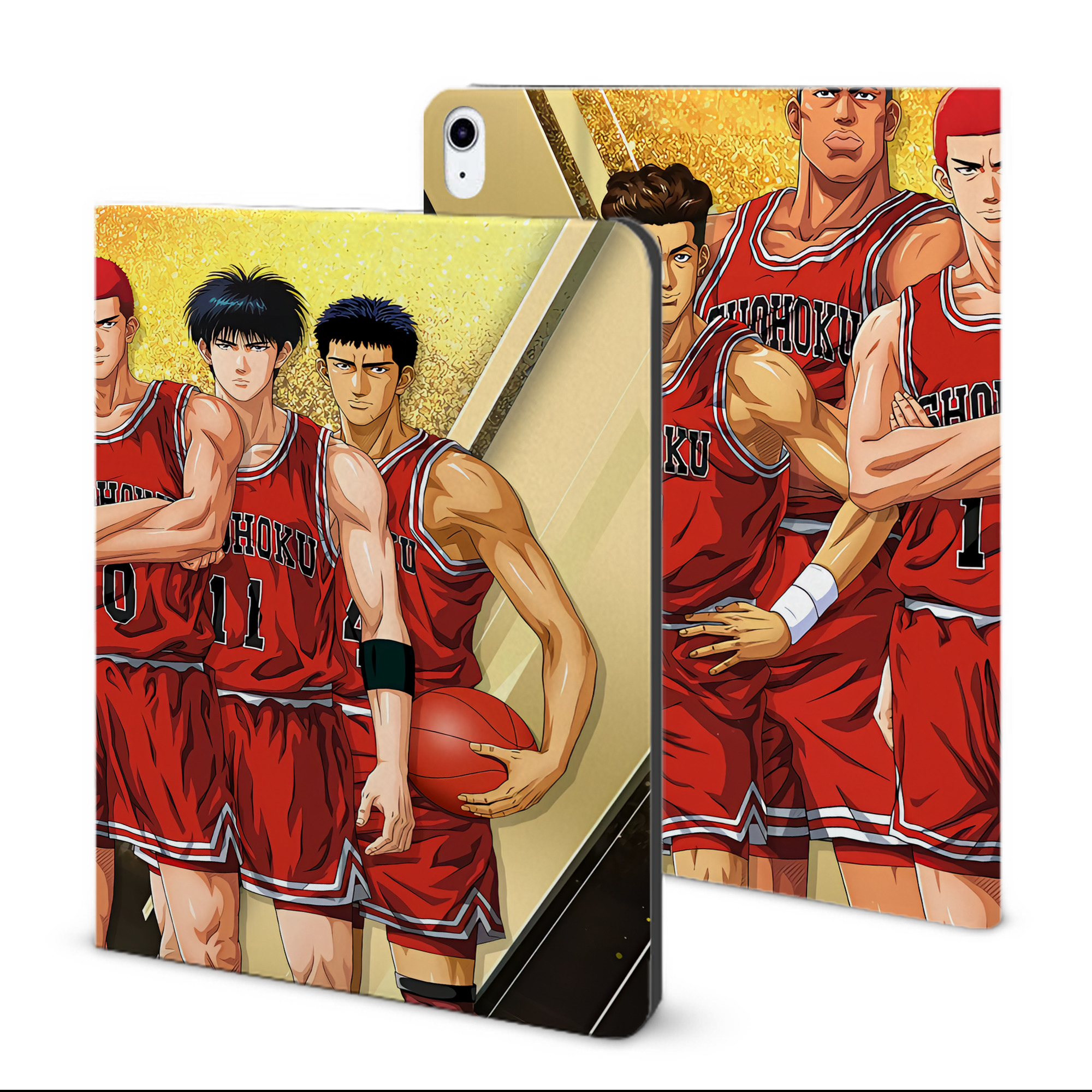 （画像用） SLAM DUNK／スラムダンク IPad ケース ブック型 PUレザー TPU 耐衝撃 軽量 薄型 ペン収納なし 全面保護 IPad 各モデル対応